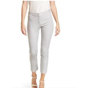 Amanda + Chelsea Gray & White Stripe Contemporary Fit Ankle Pant, Size 18W, NWT